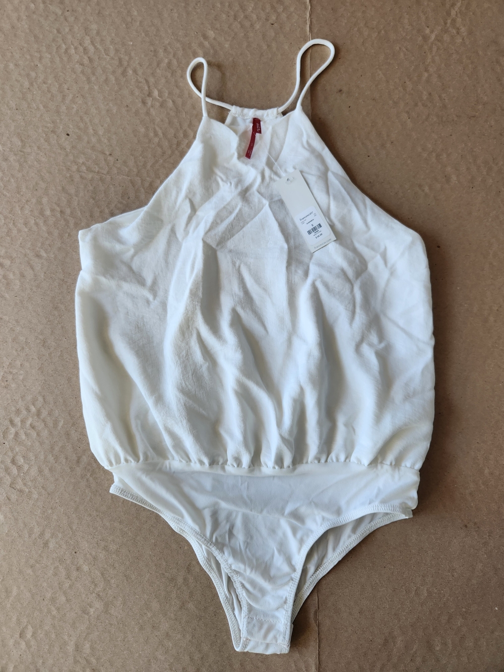 Francesca's dina be White Halter One-Piece Bodysuit